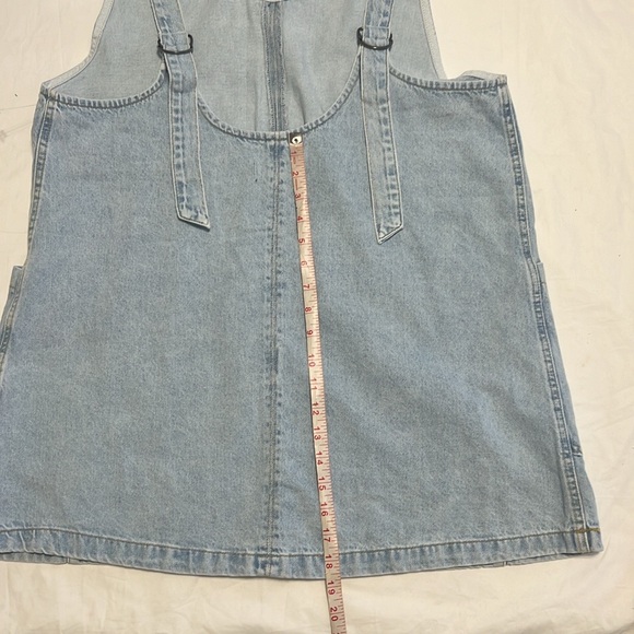 Free people X We The Free Light Wash Denim Overall Dress - Picture 5 of 9